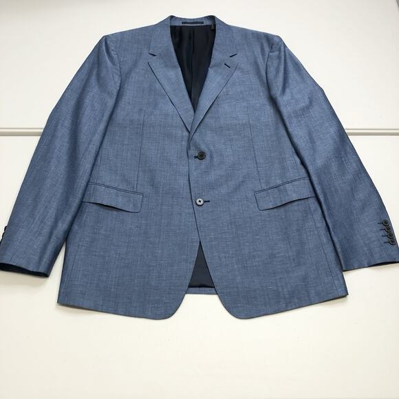 Theory Men's Chambers Solid Blue Wool Linen Two Button Blazer Size 44R